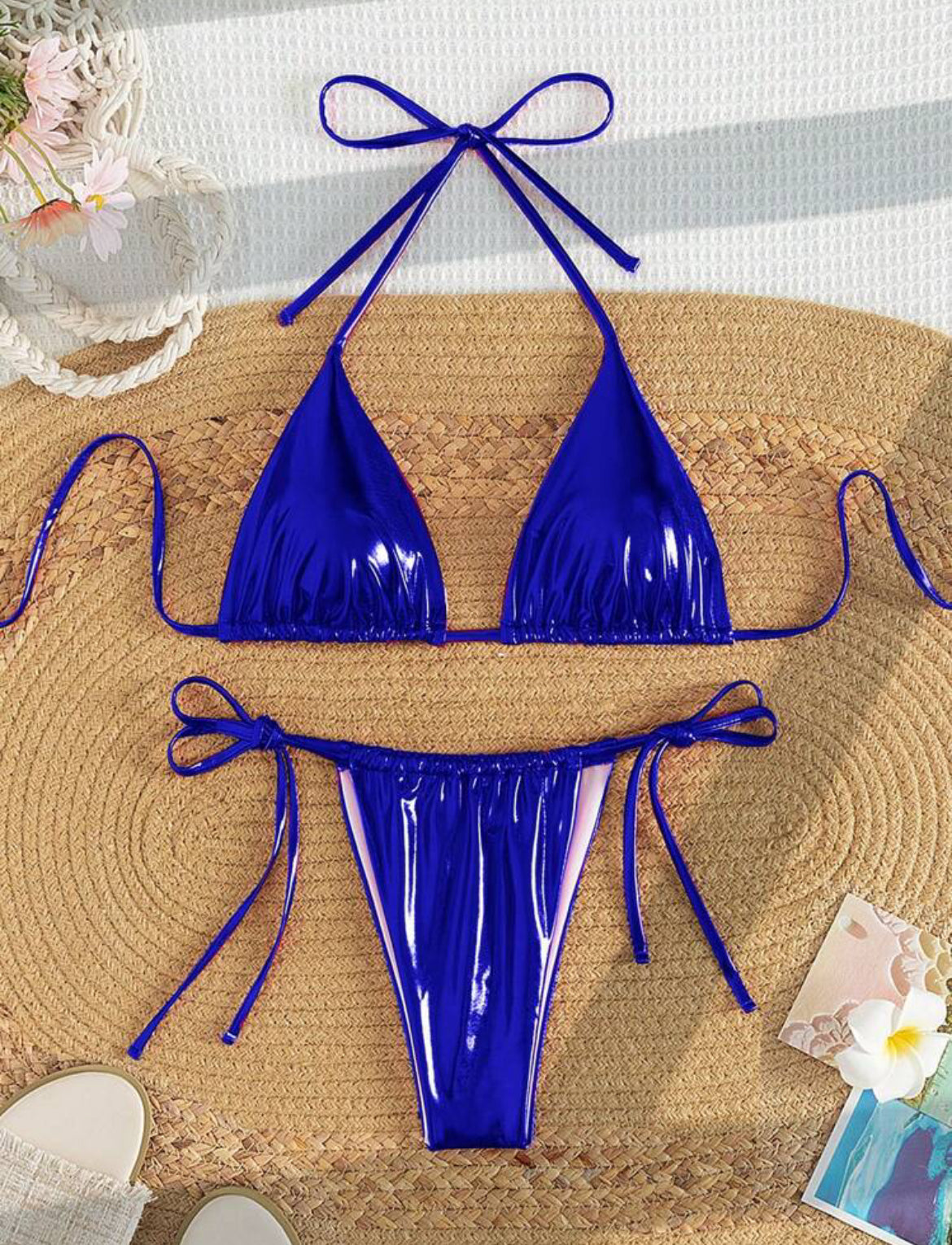 Hottie Blue Metallic Bikini Set💙