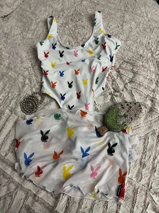 White PlayBoy 1 Piece